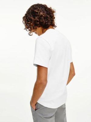 TOMMY JEANS T-Shirt avec drapeau brodé Blanc