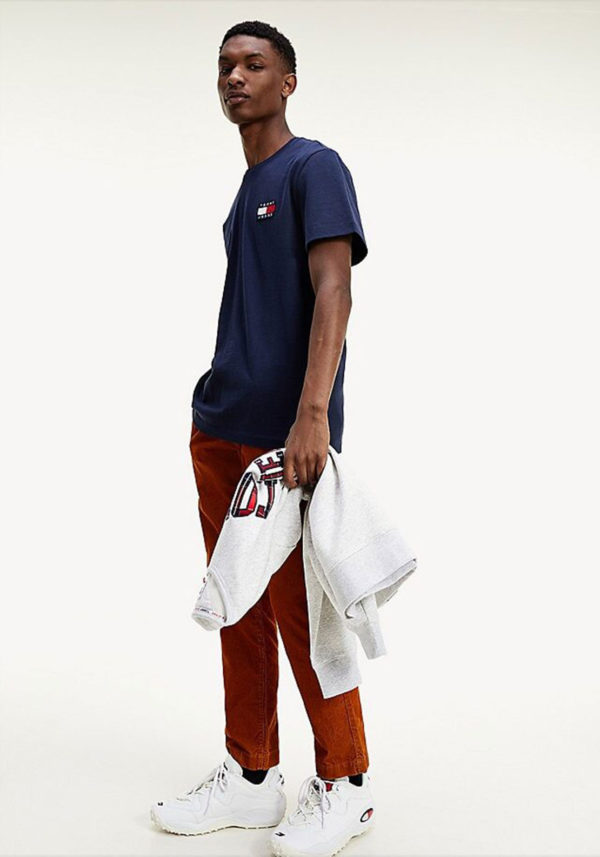 TOMMY JEANS T-Shirt avec drapeau brodé Bleu Marine
