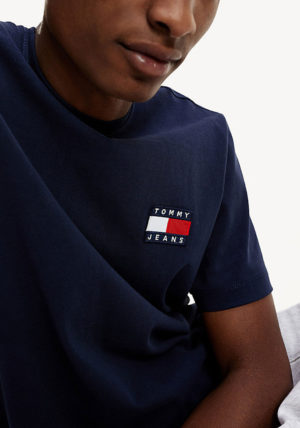 TOMMY JEANS T-Shirt avec drapeau brodé Bleu Marine