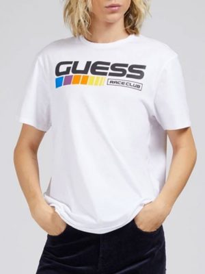 GUESS T-Shirt Club logo Blanc