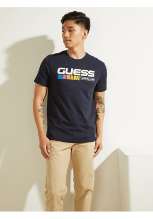 GUESS T-Shirt Club logo Bleu Marine