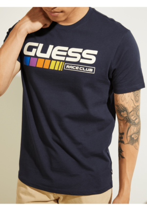 GUESS T-Shirt Club logo Bleu Marine