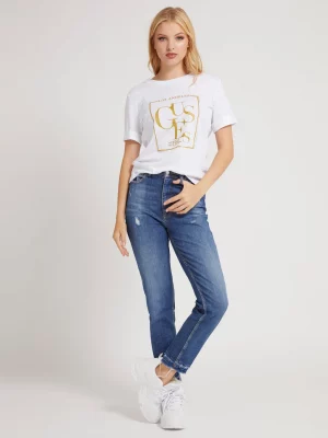GUESS T-Shirt imprimé sur le devant Blanc