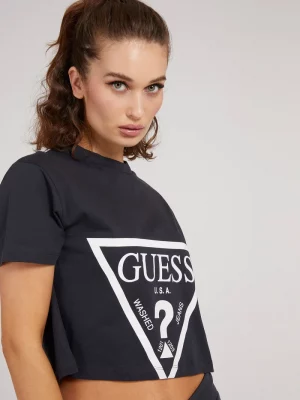 GUESS T-Shirt trois-quart à logo Dusty Bleu Marine