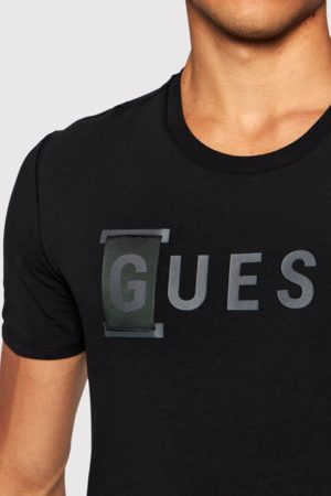 GUESS T-Shirt à logo éco Belty Noir