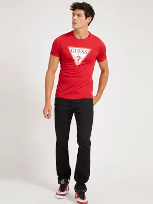 GUESS T-shirt logo triangle Rouge