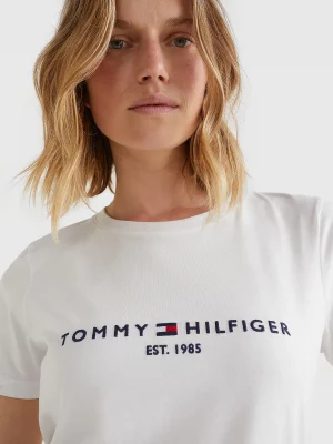 TOMMY HILFIGER T-Shirt en coton bio à logo Blanc