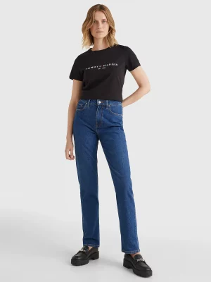 TOMMY HILFIGER T-Shirt en coton bio à logo Noir 3