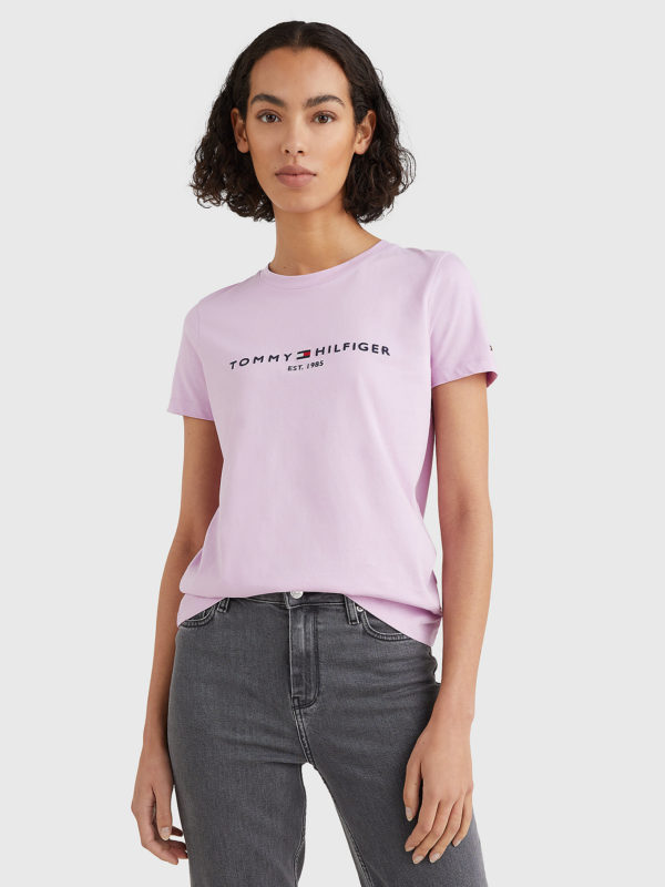 TOMMY HILFIGER T-Shirt en coton bio à logo Rose
