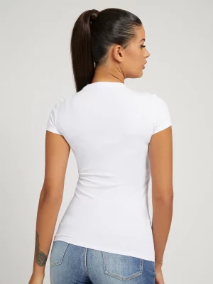 GUESS T-Shirt imprimé logo triangulaire Blanc