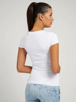 GUESS T-Shirt logo brodé Blanc
