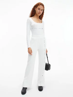 CALVIN KLEIN Body À Manches Longues Avec Nombreux Logos Blanc