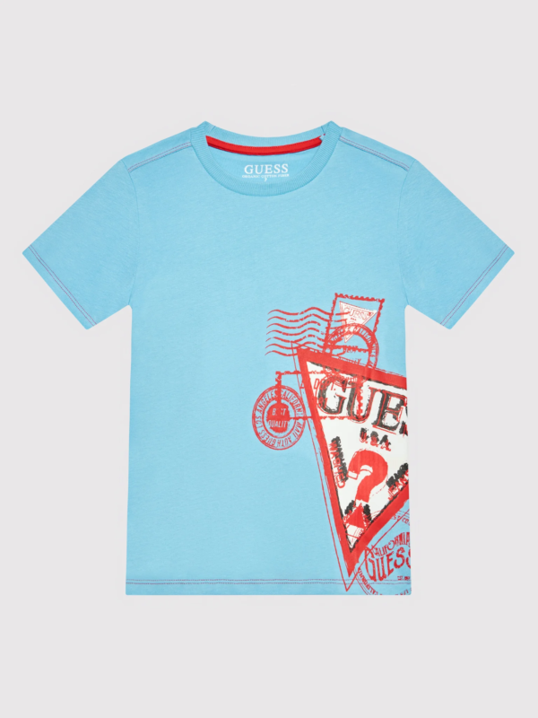 GUESS T-shirt logo sur le devant Bleu