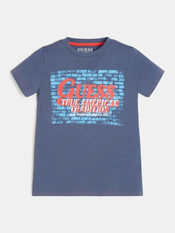 GUESS T-shirt logo sur le devant Bleu marine