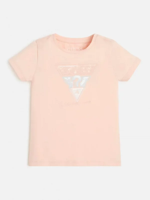 GUESS T-shirt logo triangulaire Orange