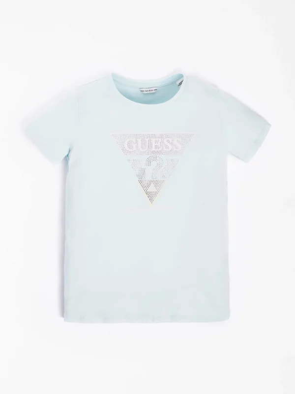 GUESS T-shirt logo triangulaire Vert