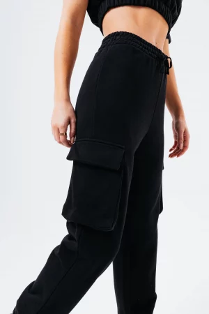 JUST HYPE Crop Top en Sweat et Joggers Cargo Noir