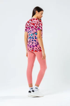 JUST HYPE Ensemble t-shirt et leggings léopard Rose