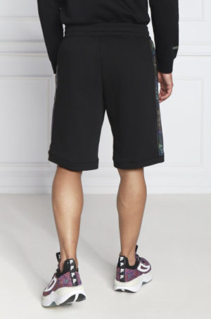 Emporio Armani 7 Bermuda en coton avec motif réfléchissant Noir