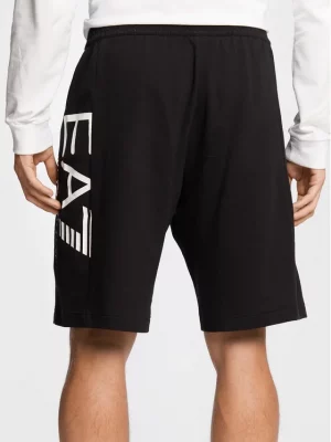 Emporio Armani 7 Bermuda en coton logo séries Noir et blanc