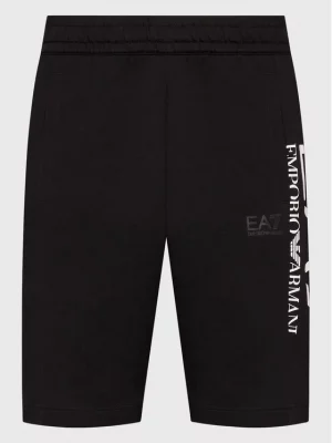 Emporio Armani 7 Bermuda en coton logo séries Noir et blanc