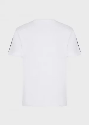 Emporio Armani 7 T-shirt avec détail de galon logotypé Logo Series Blanc