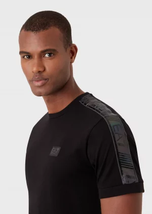 Emporio Armani 7 T-shirt avec détail de galon logotypé Logo Series Noir 3