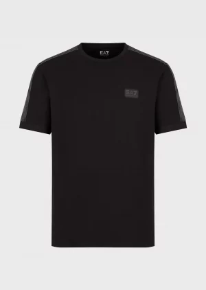 Emporio Armani 7 T-shirt avec détail de galon logotypé Logo Series Noir