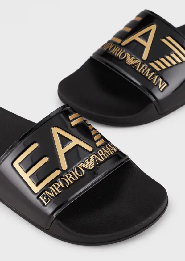 EMPORIO ARMANI 7 Claquette avec grand logo EA7 noir Tropik Style