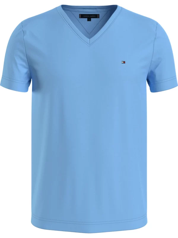 TOMMY HILFIGER T-Shirt col en V Bleu 1