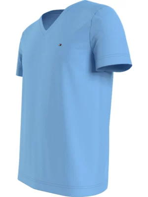 TOMMY HILFIGER T-Shirt col en V Bleu 3