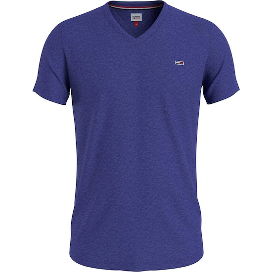 TOMMY JEANS T-Shirt col en V bleu chiné 1