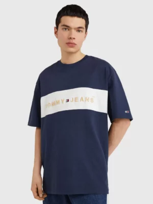 TOMMY JEANS T-Shirt color block avec logo Bleu marine 2